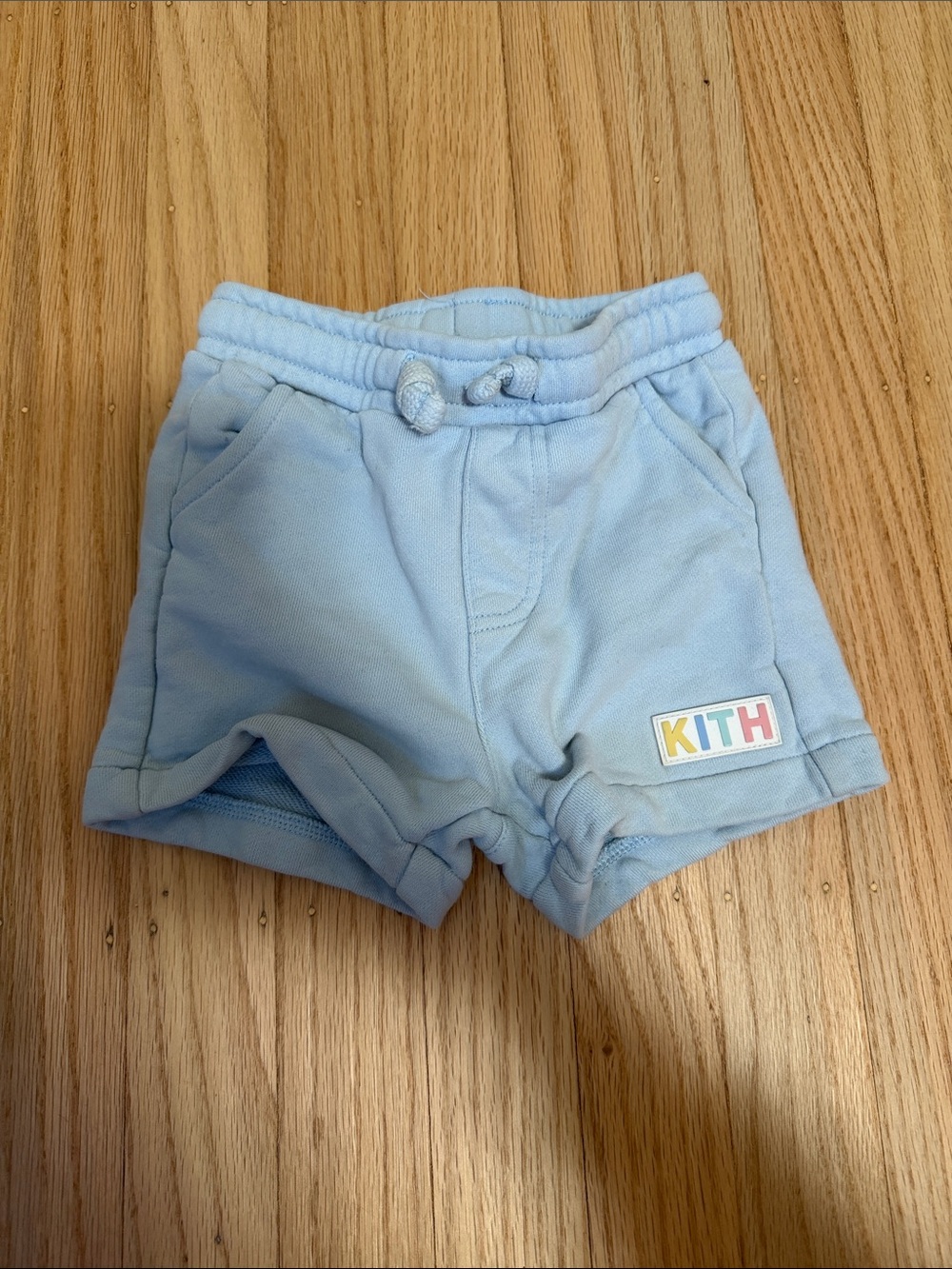 Kith Pastel Blue Cotton Shorts with Logo Patch 6-12 months